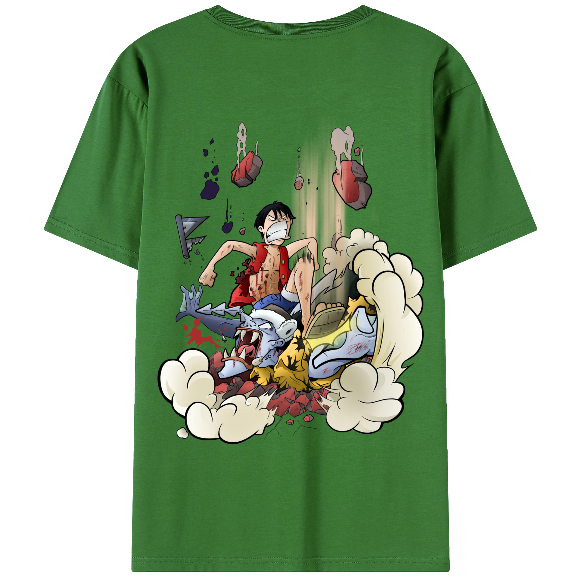 ワンピース モンキー・D・ルフィ ONE PIECE Monkey D. Luffy レディース半袖Tシャツ(バックプリント)